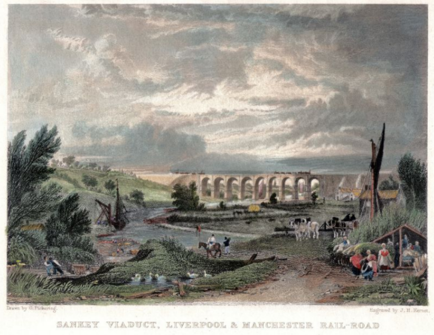 1830s Sankey Viaduct Engraving