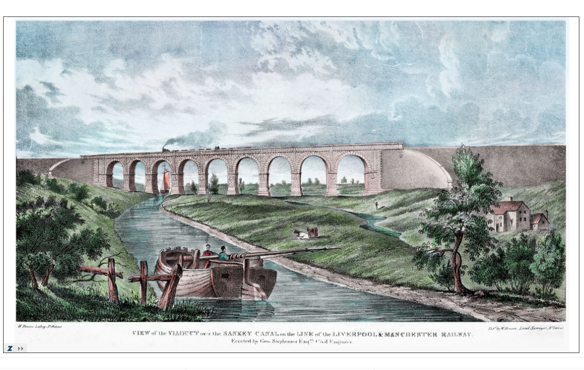 Sankey Canal and Viaduct Engraving