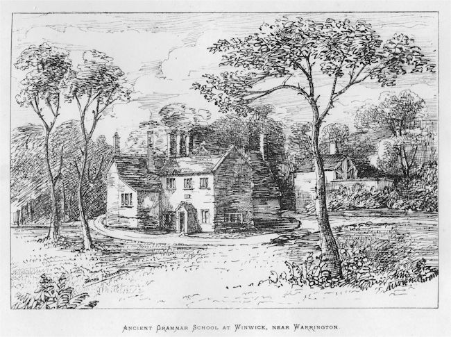 Winwick Grammer School Engraving